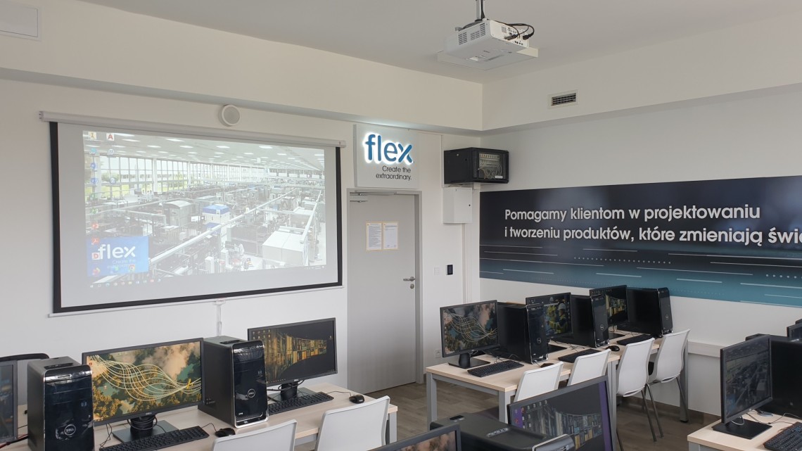 Sala firmy Flex na Wydziale OiZ