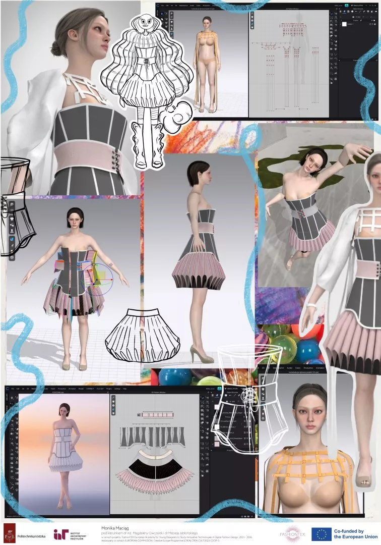 Kolaż przedstawiający różne etapy projektu