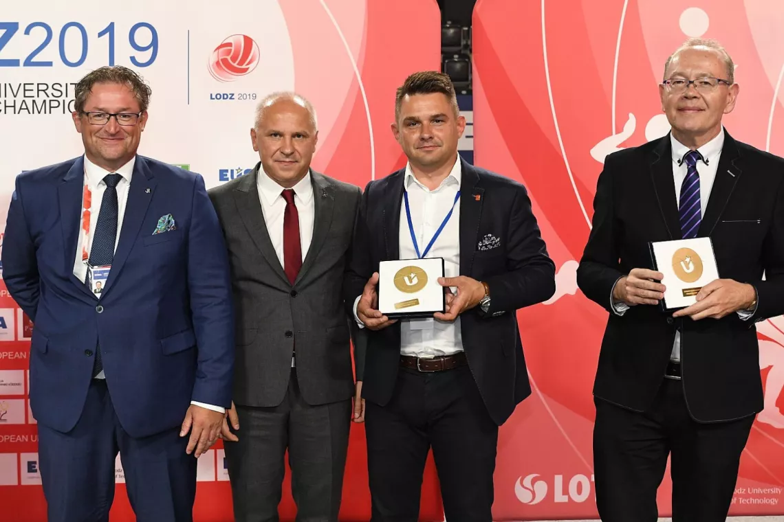 W imieniu PŁ uczestników powitał prorektor ds. nauki prof. Ireneusz Zbiciński. Wśród gości byli (od lewej): Joerg Foerster, przedstawiciel Komitetu Wykonawczego EUSA, prezydent EUSA Adam Roczek, przewodniczący RM Łodzi Marcin Gołaszewski