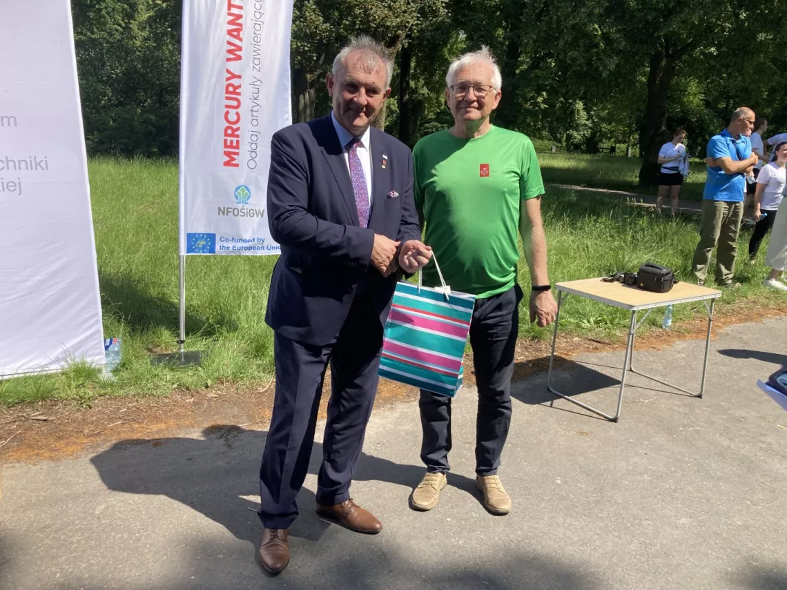 Rektor prof. Krzysztof Jóźwik i prof. Volodymyr Mosorov, koordynator projektu Life Mercury-Free 