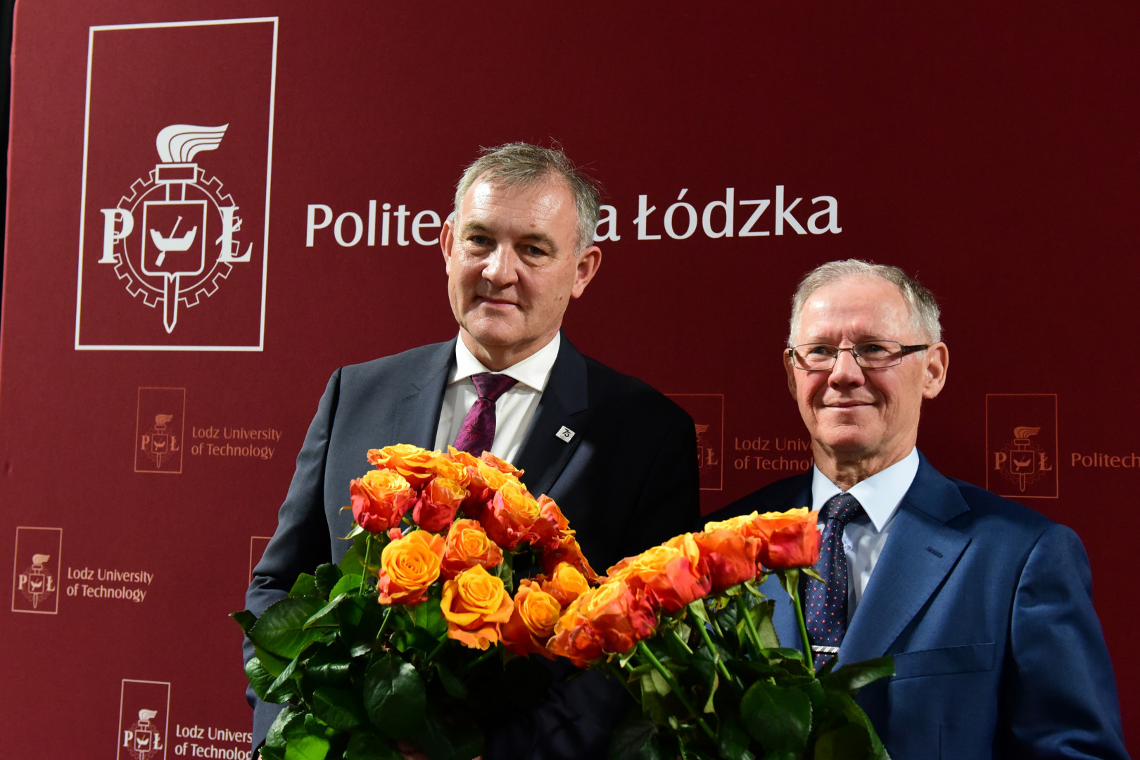 Rektor prof. Sławomir Wiak i rektor elekt prof. Krzysztof Jóźwik