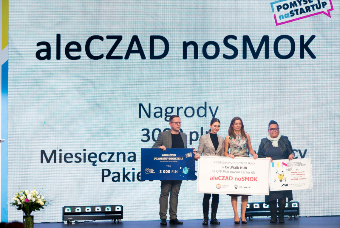 Nagrodę w konkursie otrzymał z PŁ także Startup ale Czad noSMOK