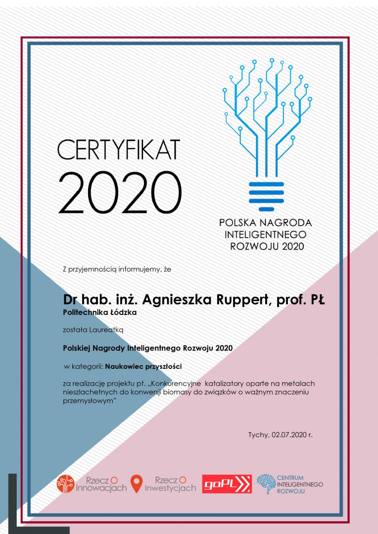 Certifikat Polskiej Nagrody Inteligentnego Rozowju