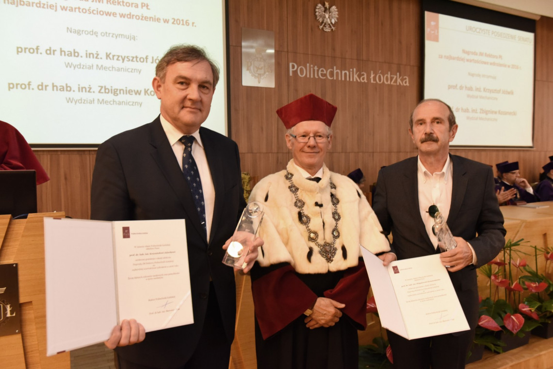 Nagrodę za najbardziej wartościowe wdrożenie otrzymali prof. Krzysztof Jóźwik oraz prof. Zbigniew Kozanecki.