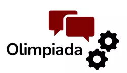 grafika z napisem olimpiada, dwoma kołami zebatymi i dymkami